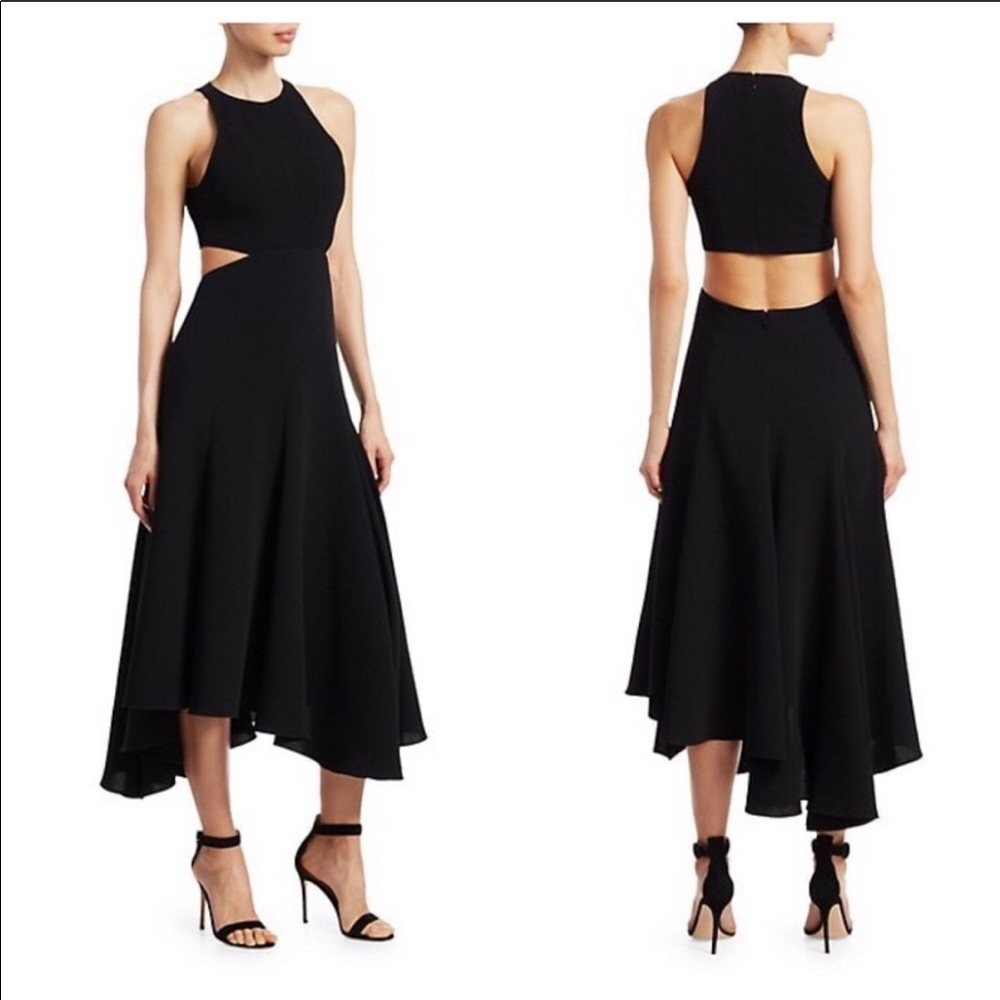 Cinq A Sept Belladonna Black Waist Cut Out Dress